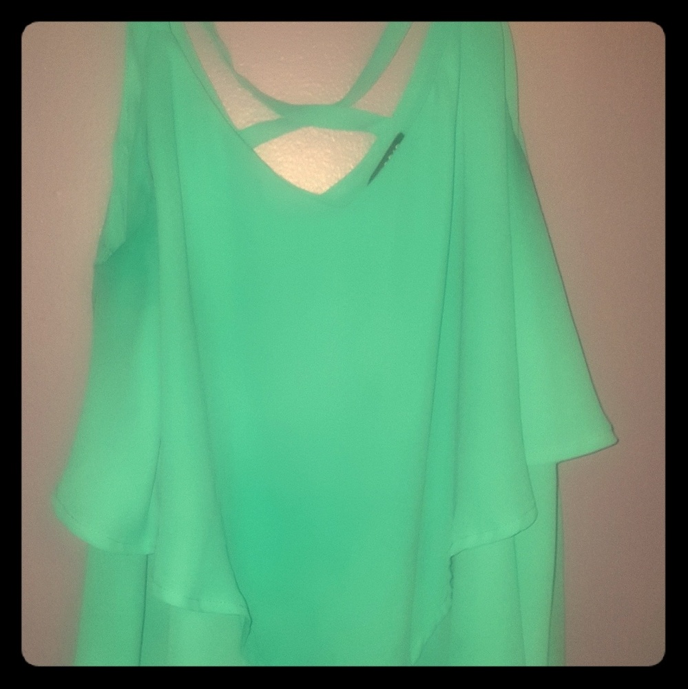 Mint/teal green layered swing Torrid tank